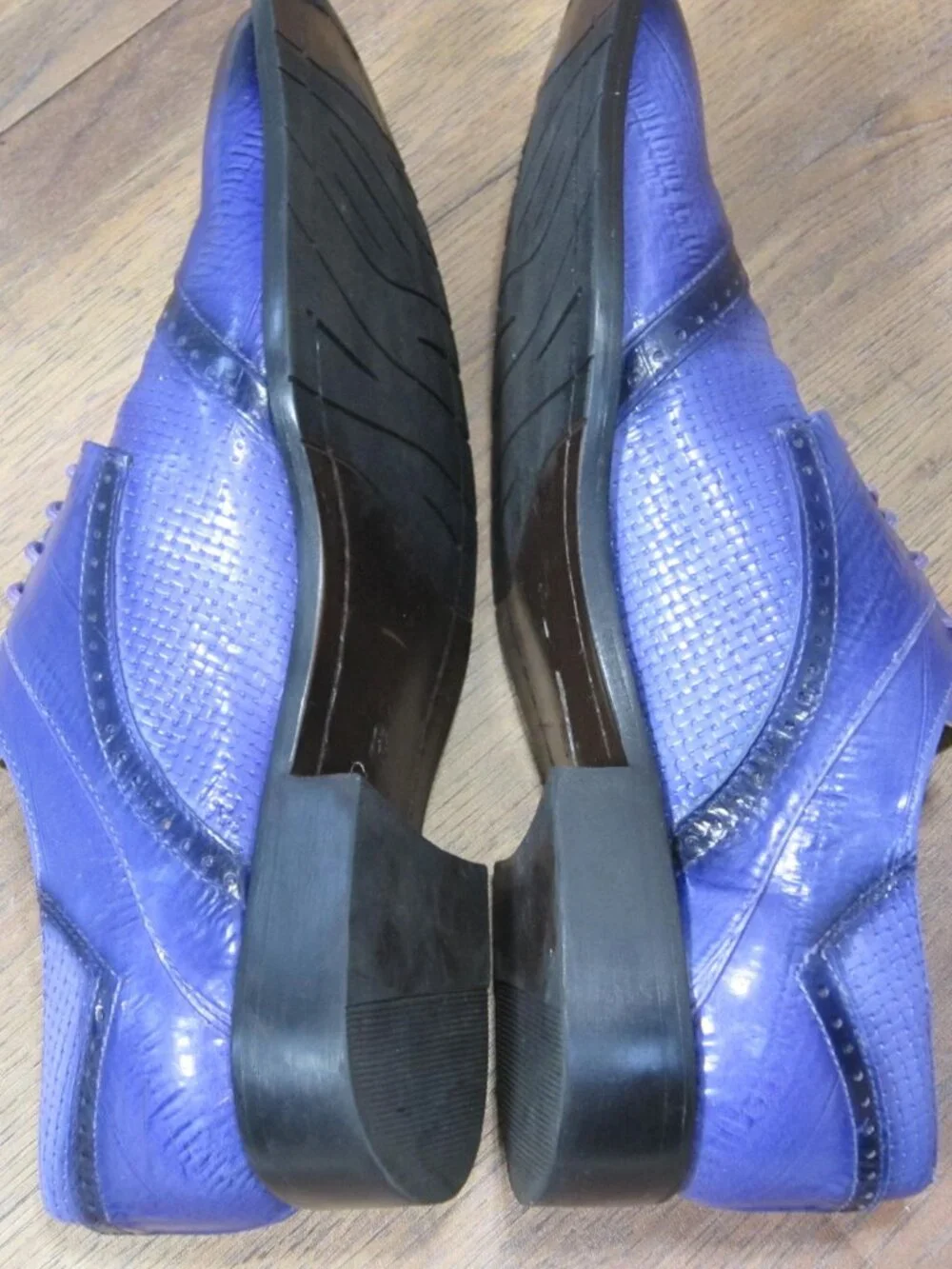 Liberty Zeno Men's Shoes Kazma Leather Purple Lace-up Oxford Dress Shoe Size 8.5